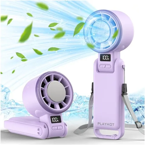 Miniatura 11 de PlayHot Ventilador Portátil de Mano Mejorado con Enfriamiento de Hielo de 60°F, Hasta 12Hrs de Funcionamiento, Ventiladores de Mano Portátiles de 5