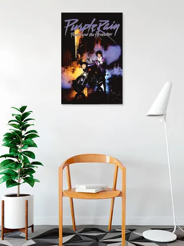 Miniatura 2 de BUY ART FOR LESS Póster de arte musical de Prince con licencia oficial de Purple Rain 1984, 36 x 24 pulgadas, impresión decorativa, papel