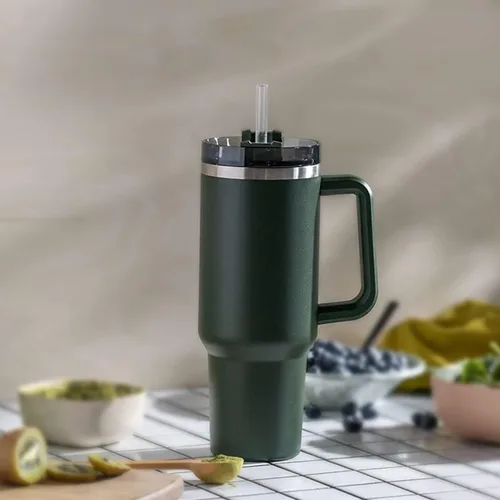 Miniatura 6 de Popote de repuesto compatible con vaso tumbler Stanley de 40 onzas y 30 onzas, paquete de 6 popotes reutilizables con cepillo de limpieza, plástico