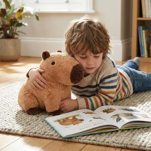 Miniatura 5 de WEIGEDU Peluche Capybara de peluche, juguete Kawaii suave de 12.2 pulgadas para niños y adultos, almohada de felpa de animal lindo, amigo abrazable