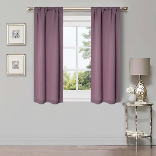 Miniatura 20 de Superior Juego de 2 cortinas opacas con textura de lino, par de paneles con aislamiento térmico con cabecera superior con ojales, cortinas clásicas