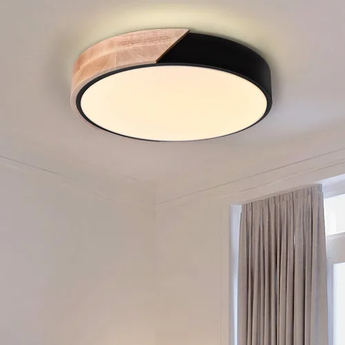 Miniatura 16 de EDISLIVE Lámpara de Techo Regulable de 19 pulgadas Moderna Minimalista LED de Forma Redonda de Madera, Metal y Acrílico, Lámpara de Techo de Montaje