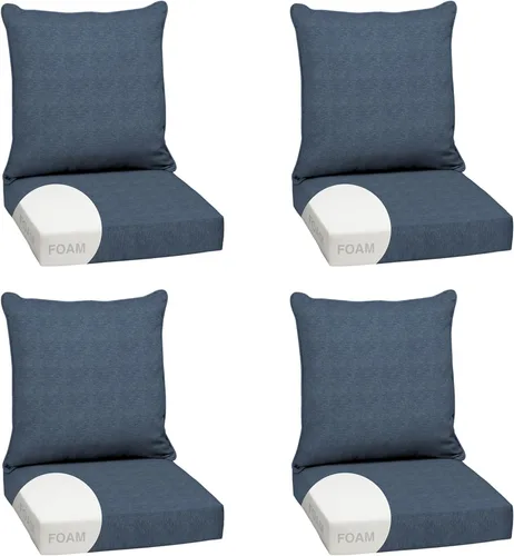 Miniatura 132 de Arden Outdoor Deep Seat Cushion Set, 24 x 24 pulgadas, Cojín para exteriores resistente al clima, a la lluvia y a la decoloración para silla, sofá