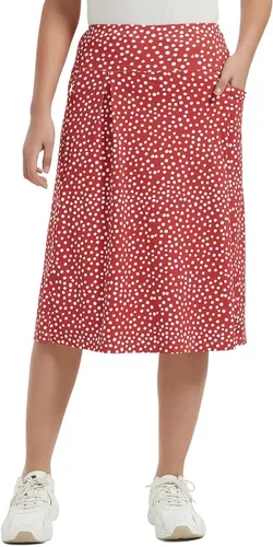Miniatura 16 de NOOYME Falda pantalón de 28 pulgadas para mujer con 3 bolsillos, modesta, longitud hasta la rodilla, atlética, midi