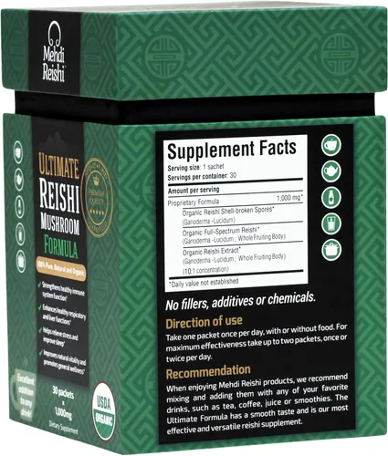 Miniatura 2 de Fórmula definitiva de hongos – Extracto de Reishi orgánico y polvo de esporas – Ganoderma Lucidum, Lingzhi – Triterpenos de alta potencia