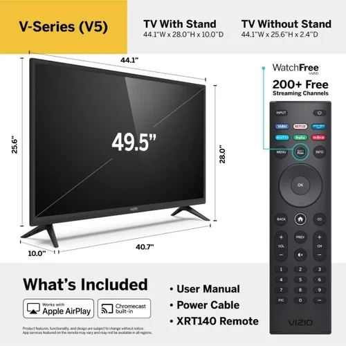 Miniatura 3 de VIZIO Smart TV 4K de 50 pulgadas, televisión UHD LED HDR de la serie V con Apple AirPlay y Chromecast incorporados