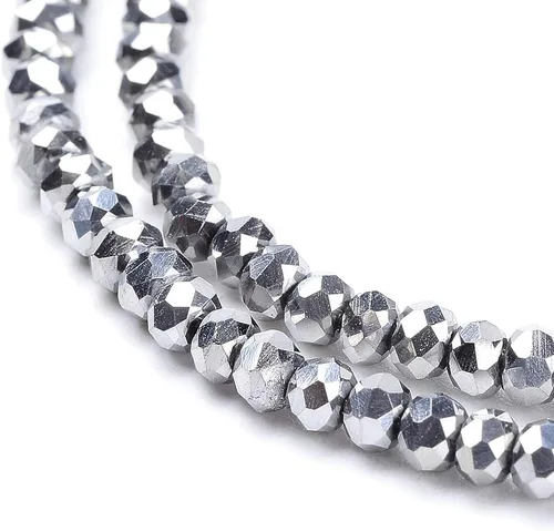 Miniatura 20 de Craftdady 10 hebras de cuentas de cristal galvanizado facetado de 0.157 pulgadas (0.157 in) chapadas en perlas brillantes pequeñas cuentas