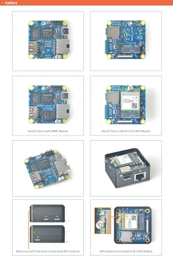Miniatura 6 de NanoPi Zero2 Mini enrutador WiFi, computadora portátil GigE rápida, 1 GB/2 GB LPDDR4X RAM Rockchip RK3528A SoC, decodificador 4K H265/H264, puerto