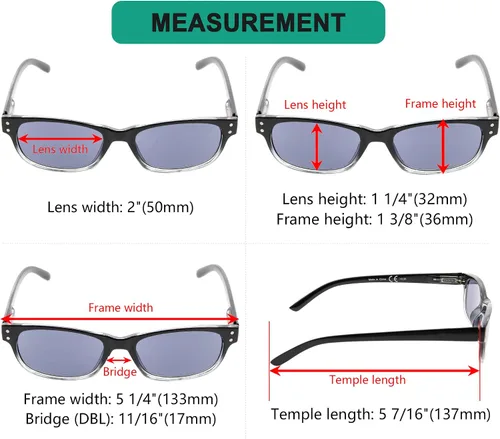 Miniatura 3 de Eyekepper Gafas de lectura clásicas para hombre, paquete de 5 con bisagras de resorte 5 lentes de color gris.