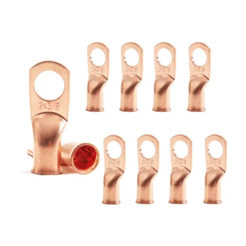 Miniatura 39 de 2/0 AWG 5/16" Stud (25 piezas), terminal de anillo de batería resistente, conectores de calibre 00, lengüetas de alambre de cobre 2/0, terminales