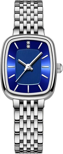 Miniatura 11 de BESTKANG Reloj rectangular de moda casual para mujer, reloj de pulsera de cuarzo con pulsera de acero inoxidable, resistente al agua.