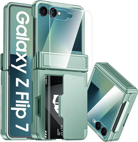 Miniatura 23 de CENMASO - Funda para Galaxy Z Flip 6/Z Flip 7 FE con protección de bisagra y protector de pantalla integrado, funda ultrafina de cuerpo completo a