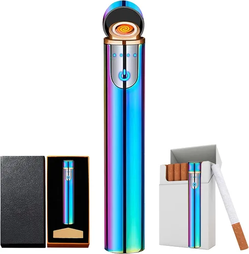 Miniatura 10 de Encendedor electrónico, fresco y eléctrico, recargable por USB, encendido táctil, resistente al viento, sin llama, ligero, plasma con indicador