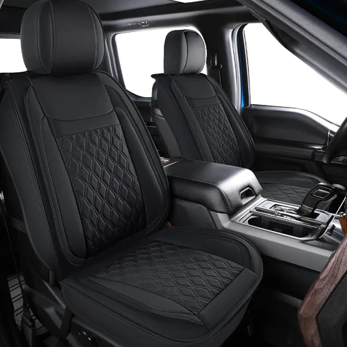 Miniatura 11 de Fundas de asiento de camión compatibles con Ford F-150 2009-2025 XL XLT Lariat King Ranch Platinum Tremor Pickup, protector de cojín de piel