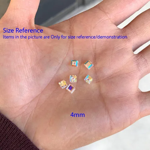 Miniatura 5 de 24 piezas Adabele cuentas austriacas de 4 mm (0,16 pulgadas) de cristal en forma de cubo facetado suelto pequeño color ámbar amarillo, compatibles