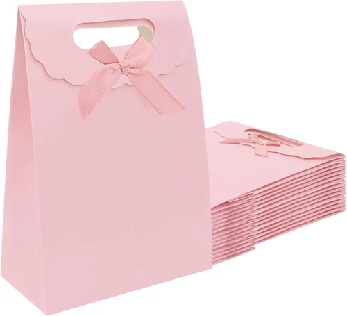 Miniatura 14 de Bolsas de regalo Patdefie con asas tamaño pequeño 7×4×10 pulgadas 16 piezas tamaño mediano para cumpleaños, fiesta, recuerdo, boda, aniversario