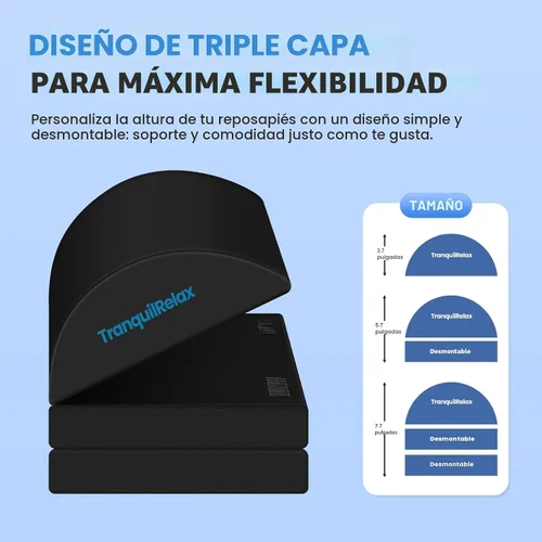 Miniatura 2 de TranquilRelax Reposapiés para debajo del escritorio en el trabajo, accesorios de juegos, taburete con 3 alturas ajustables y funda lavable, cómodos