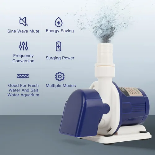 Miniatura 3 de LANDEN BIOSMO Bomba de agua de onda sinusoidal de 700 CC Bomba de retorno 700L/H (185 GPH) Limpieza de acuarios de alto rendimiento, funcionamiento