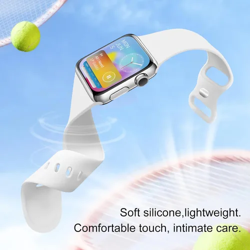 Miniatura 3 de Correa deportiva compatible con Apple Watch de 38, 40, 41, 42, 44, 45, 46 y 49 mm, unisex, accesorio de repuesto de silicona suave para correas