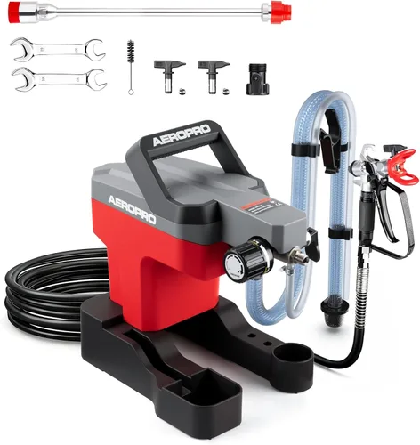 AEROPRO Tools - Pulverizador de pintura sin aire para pintura de casa, alta presión de 3000 PSI, sin adelgazamiento, con juegos de puntas y