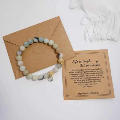 Miniatura 4 de Regalos para mujeres, pulsera curativa de piedra natural, regalos inspiradores para mujeres, adolescentes y niñas