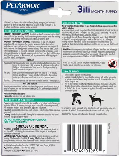 Miniatura 9 de PetArmor Tratamiento de pulgas y garrapatas para perros, 5-22 lbs, 3