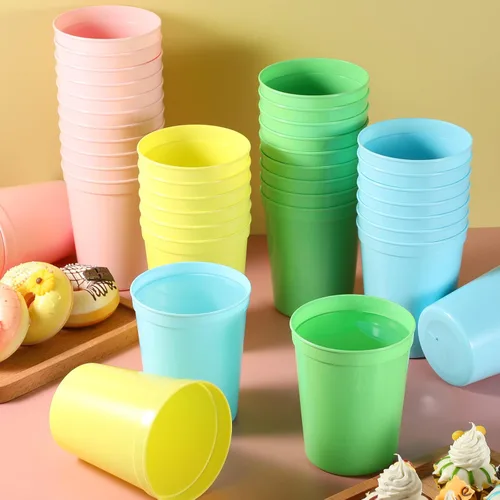 Miniatura 4 de Gerrii 60 vasos grandes de plástico reutilizables de 16 onzas para fiestas, cumpleaños, picnic, deportes, eventos, bodas y fiestas (colores frescos)