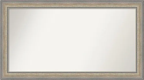 Miniatura 415 de Amanti Art Espejo de baño plateado para sobre fregadero, 28 x 47 pulgadas, espejo rectangular de plata imperial, marco de madera tradicional de gran