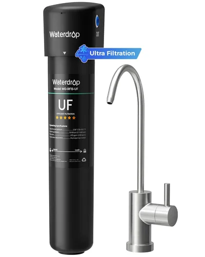 Waterdrop 15UB-UF Sistema de filtro de agua para debajo del fregadero, 0,01 micras, sistema de filtración de agua potable para debajo del mostrador,