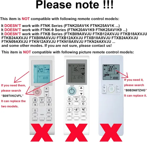 Miniatura 3 de RCECAOSHAN Reemplazo para aire acondicionado Daikin Control remoto FTK09NMVJU FTX09NMVJU FTK12NMVJU FTX12NMVJU FTK18NMVJU FTX18NMVJU FTK24NMVJU