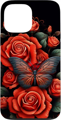 Miniatura 24 de Cute Butterfly Red Floral Flower Butterfly Rose Case for iPhone 17