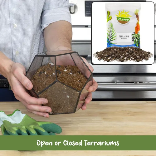 Miniatura 4 de Soil Sunrise Mezcla de tierra para macetas de terrario (8 cuartos de galón) con carbón filtrado mezclado hecho a medida para terrarios