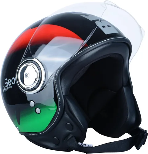 Miniatura 5 de Open Face Motorcycle Helmet for Adults,DOT Approved - Moped Half Vespa Retro Helmet with Anti-Scratch Visor for Men and Women