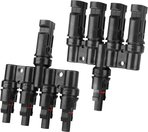 4 a 1 conectores de panel solar T conectores de rama acoplador divisor de cable 1 macho a 4 hembra (M/4F) y 1 hembra a 4 macho (F/4M) para conexión