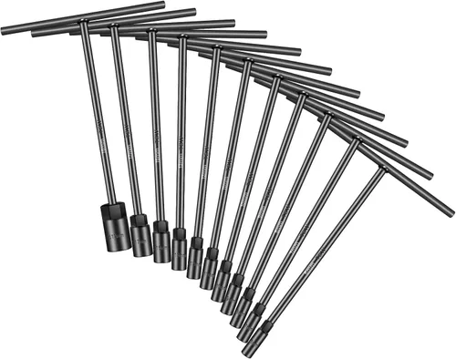 Miniatura 10 de Juego de llaves de tubo en T, 7 piezas de llaves de mango métrico - 6, 8, 10, 11, 12, 13, 14 mm, llave de rueda hexagonal de 6 puntos