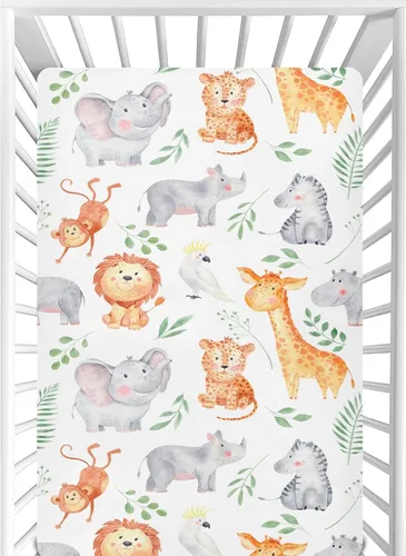 Miniatura 26 de CaTaKu Sábanas de cuna para niñas y niños – Sábanas de bebé bohemias con flores silvestres, sábanas de colchón neutro para cuna para cama