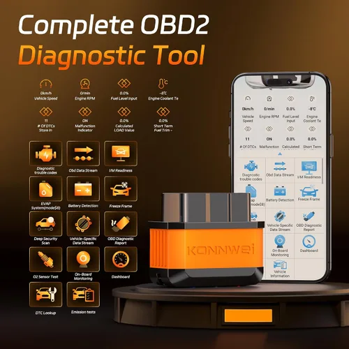Miniatura 5 de KONNWEI Escáner OBD2 Bluetooth 5.2, herramienta de diagnóstico de escáner de coche inalámbrico para iOS y Android para pruebas de rendimiento