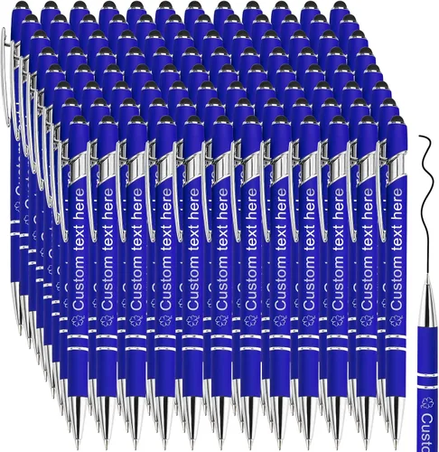Miniatura 8 de Amlion Bolígrafos personalizados a granel, bolígrafos personalizados con lápiz capacitivo con nombre, mensaje y logotipo grabado, regalo para Rojo