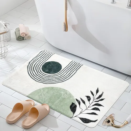 Miniatura 11 de APROPHIC Alfombras de baño bohemias de 17 x 24 pulgadas para decoración de baño, tapete de baño antideslizante de microfibra de felpa absorbente