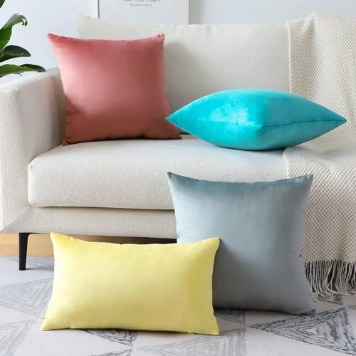 Miniatura 5 de Artscope Fundas de Almohada de Terciopelo de Lujo Súper Suaves Decorativas Cuadradas Fundas de Cojín para Sofá Sillón Dormitorio Decoración