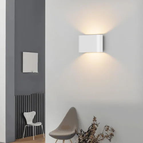 Miniatura 5 de Aipsun Aplique de pared LED moderno de aluminio para interiores, con cableado, juego de 2 luces de montaje en pared arriba y abajo, para sala