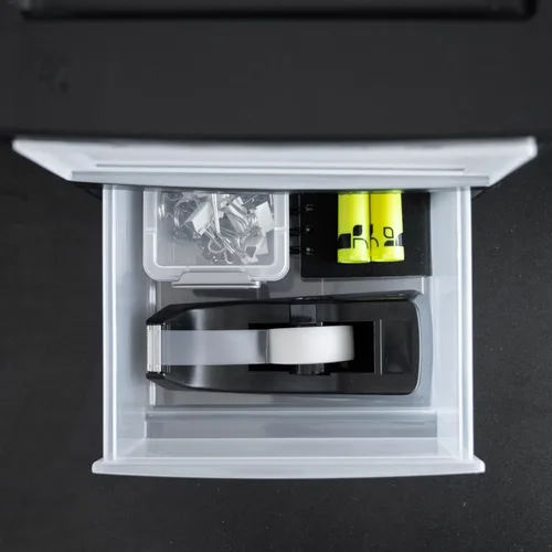 Miniatura 8 de IRIS USA - Paquete de 4 cajones de almacenamiento apilables, 6 cuartos de galón, plástico transparente para usar en fregadero, cocina, despensa