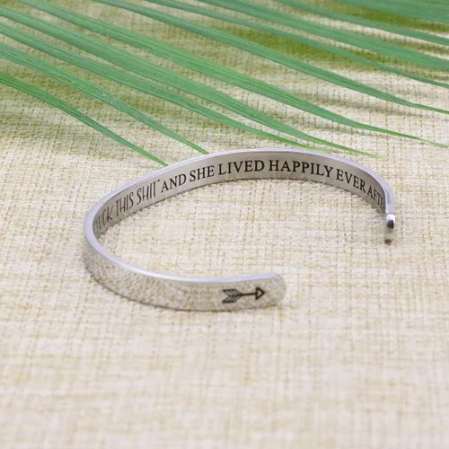 Miniatura 3 de JoycuFF - Pulseras de acero inoxidable para mujer, con frase inspiradoramantra (en inglés) oculta, un regalo para mostrarle tu apoyo a tus amigas