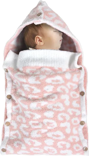 Miniatura 16 de JOOJA Manta para bebé recién nacido, para niños y niñas, esencial para bebés de 0 a 6 meses, para recibir mantas de punto, saco de dormir, Guepardo