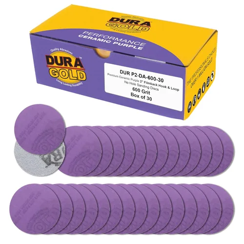Miniatura 7 de Dura-Gold Discos de lijado de cerámica de película morada de grano 180 prémium de 2 pulgadas, caja de 30 – papel de lija con soporte de gancho