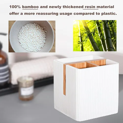 Miniatura 3 de rejomiik Portacepillos de dientes para encimeras de baño, 3 ranuras para cepillado eléctrico de dientes y almacenamiento de pasta dental, soporte