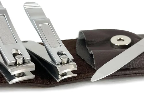 Set de 3 corta uñas de acero inoxidable, con lima y estuche de transporte, cuidado de manicura y pediucura para el hogar y viajes, de Zizzili Basics