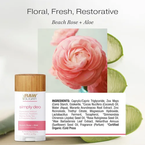 Miniatura 4 de RAW SUGAR Desodorante en barra sin aluminio, paquete Simply Deo (paquete de 3) desodorante de cuerpo entero para mujeres y hombres, formulado