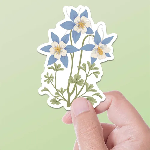 Miniatura 5 de Colorado Blue Columbine - Pegatina de flores para botella de agua Hydroflask para madres de plantas o amantes de la naturaleza