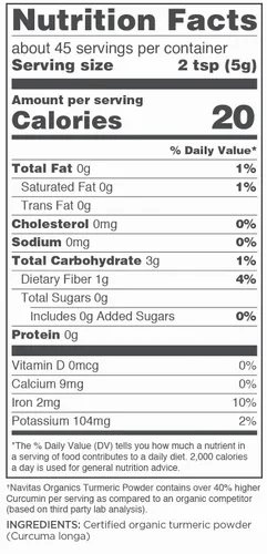 Miniatura 5 de Navitas Organics Cúrcuma en polvo, bolsa de 8 onzas, 45 porciones, orgánica, sin OMG, sin gluten (paquete de 2)